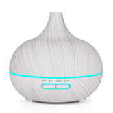 400ml Wood Texture Fragrance Machine Pointed Mouth Humidifier with Colorful LED Light, without Remote Control, with Remote Control